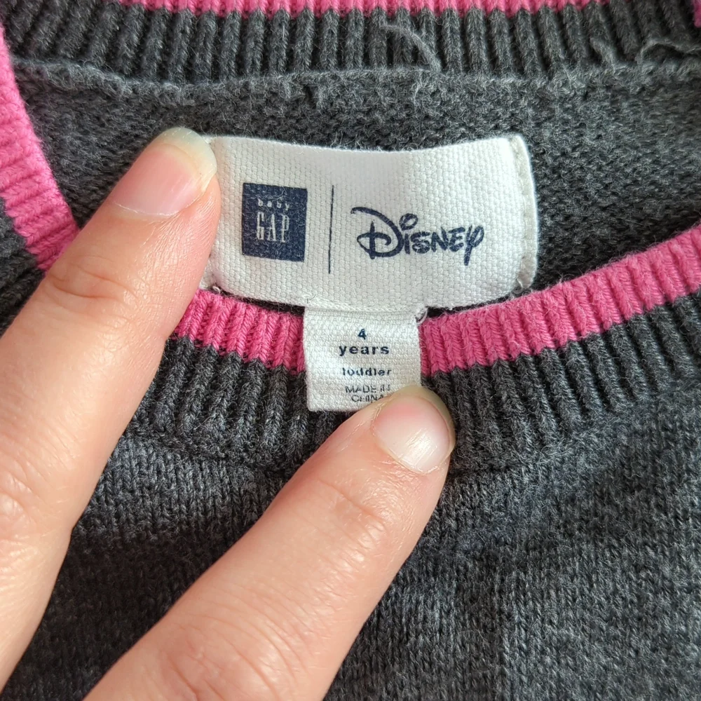 Disney GAP Minnie Mouse Sweater Dress, Gray, Size 4 - Picture 3 of 4